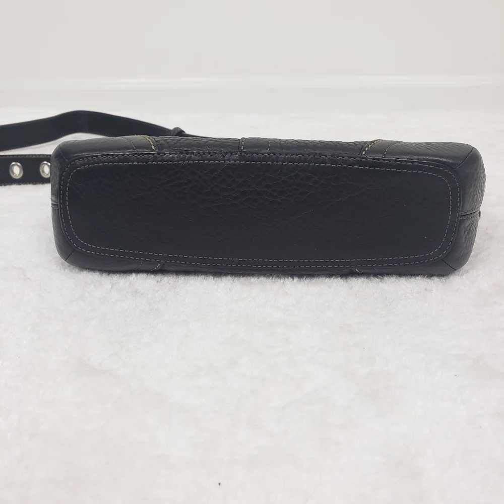Coach Black Pebbled Leather Mini Crossbody Bag